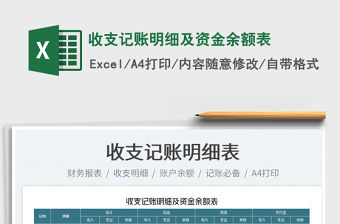 2022收支記賬明細及資金余額表免費下載
