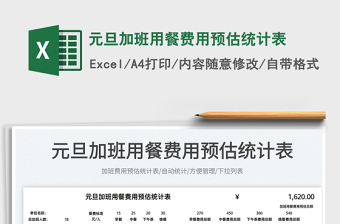 2022元旦加班用餐費(fèi)用預(yù)估統(tǒng)計(jì)表免費(fèi)下載