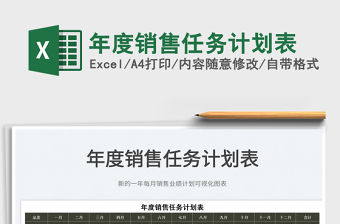2022年度銷售任務計劃表免費下載