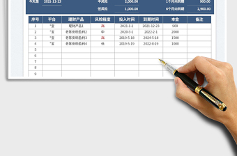 2022个人理财统计-分高中低风险免费下载