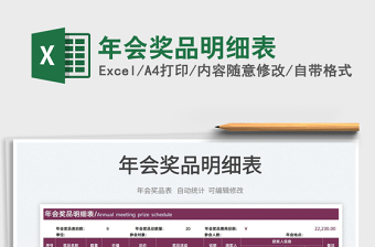 2022年會(huì)獎(jiǎng)品明細(xì)表免費(fèi)下載