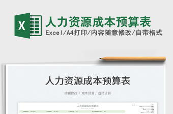2022人力資源成本預算表免費下載