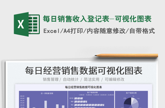 2022每日銷售收入登記表-可視化圖表免費(fèi)下載