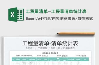 2022工程量清單-工程量清單統(tǒng)計表免費下載