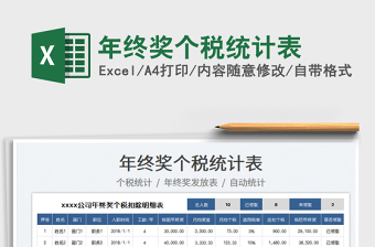 2022年終獎(jiǎng)個(gè)稅統(tǒng)計(jì)表免費(fèi)下載