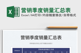 2022營銷季度銷量匯總表免費(fèi)下載