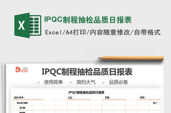 2022IPQC制程抽檢品質(zhì)日報(bào)表免費(fèi)下載