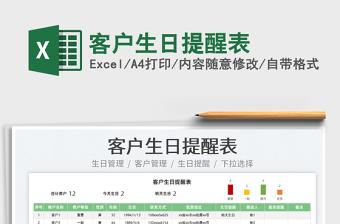 2022客戶生日提醒表免費下載