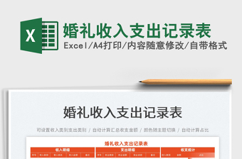 2022婚禮收入支出記錄表免費(fèi)下載