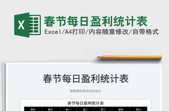 2022春節(jié)每日盈利統(tǒng)計(jì)表免費(fèi)下載