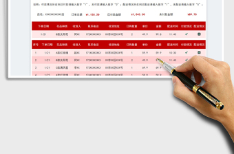 2022花店订单明细统计表免费下载