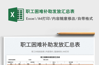 2022職工困難補(bǔ)助發(fā)放匯總表免費(fèi)下載