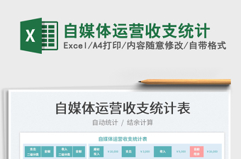 2022自媒體運(yùn)營(yíng)收支統(tǒng)計(jì)免費(fèi)下載