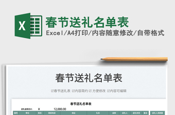 2022春節(jié)送禮名單表免費下載