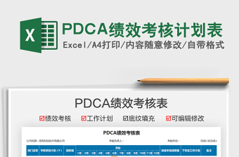 2022PDCA績(jī)效考核計(jì)劃表免費(fèi)下載