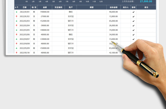 2022出纳收支明细表免费下载