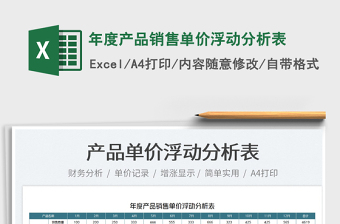 2022年度產(chǎn)品銷售單價(jià)浮動(dòng)分析表免費(fèi)下載