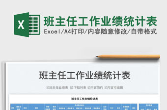 2022班主任工作業績統計表免費下載