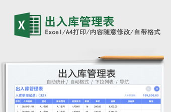 2022出入庫管理表免費(fèi)下載
