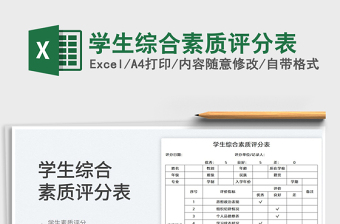 2022學生綜合素質(zhì)評分表免費下載