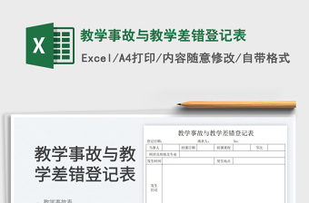 2022教學(xué)事故與教學(xué)差錯(cuò)登記表免費(fèi)下載
