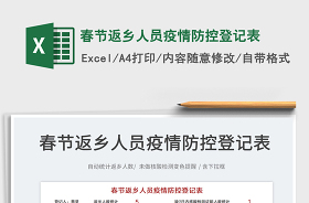 2022外來人員疫情防控登記表模板