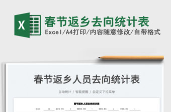 2022春節返鄉去向統計表免費下載