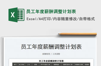 2022員工年度薪酬調(diào)整計劃表免費下載