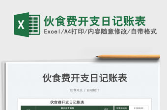2022伙食費開支日記賬表免費下載