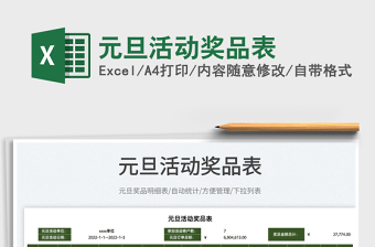 2022元旦活動(dòng)獎(jiǎng)品表免費(fèi)下載