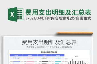 2022費用支出明細(xì)及匯總表免費下載