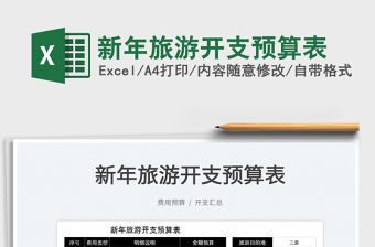 2022新年旅游開支預算表免費下載