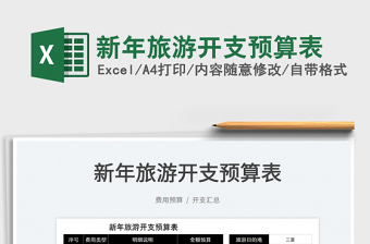 2022新年旅游開支預(yù)算表免費下載