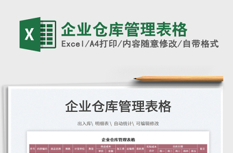 2022企業(yè)倉庫管理表格免費下載