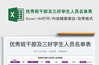 2022優(yōu)秀班干部及三好學(xué)生人員名單表免費(fèi)下載