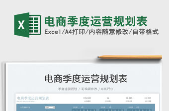 2022電商季度運營規劃表免費下載