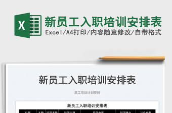 2022新員工入職培訓安排表免費下載
