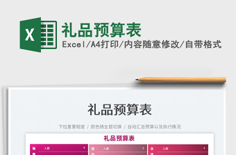 2022禮品預(yù)算表免費下載
