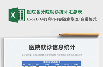 2022醫(yī)院各分院就診統(tǒng)計(jì)匯總表免費(fèi)下載