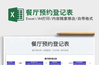 2022餐廳預約登記表免費下載