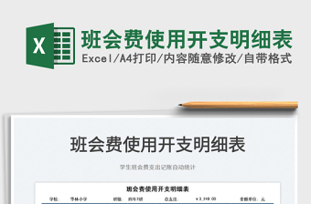2022班會(huì)費(fèi)使用開支明細(xì)表免費(fèi)下載