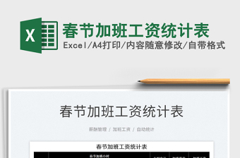 2022春節(jié)加班工資統(tǒng)計表免費下載