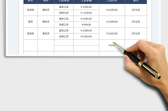 2022工资结算表（无社保无个税）免费下载