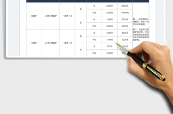 2022老人看护报价表免费下载