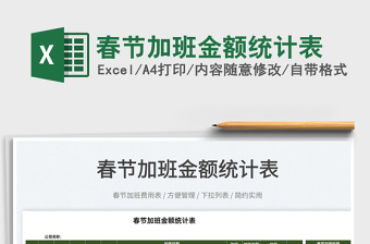 2022春節(jié)加班金額統(tǒng)計表免費下載