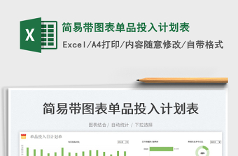 2022簡易帶圖表單品投入計劃表免費下載