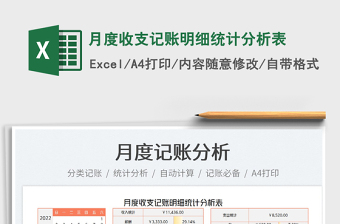 2022月度收支記賬明細(xì)統(tǒng)計(jì)分析表免費(fèi)下載