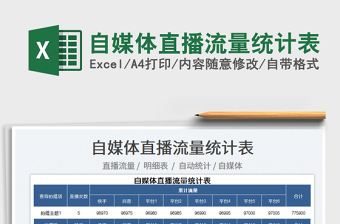 2022自媒體直播流量統(tǒng)計(jì)表免費(fèi)下載