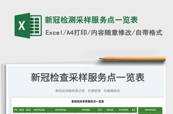 2022新冠檢測采樣服務點一覽表免費下載