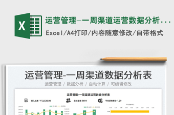 2022運(yùn)營管理-一周渠道運(yùn)營數(shù)據(jù)分析表免費(fèi)下載